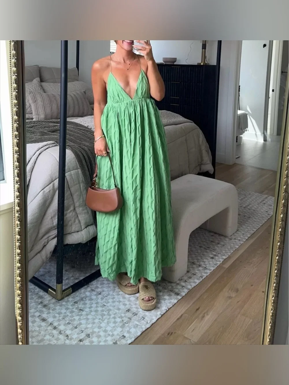 NWOT Free People Primmy Midi Dress - greengage green - XS